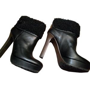 Genuine Leather Coach High Heeled Boots Like New